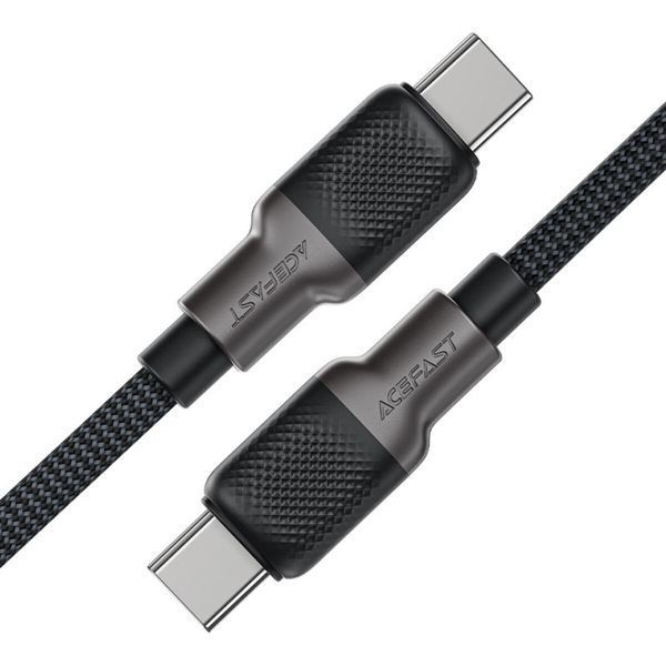 Кабель ACEFAST C10-03 Type-C to Type-C 3A, 60W, 1.2m, silicone, zinc connectors, Black (6974316283119) 55793 фото