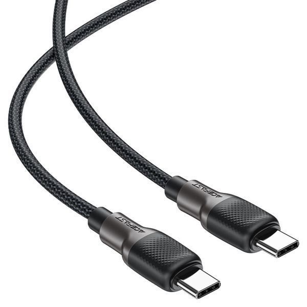 Кабель ACEFAST C10-03 Type-C to Type-C 3A, 60W, 1.2m, silicone, zinc connectors, Black (6974316283119) 55793 фото