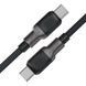Кабель ACEFAST C10-03 Type-C to Type-C 3A, 60W, 1.2m, silicone, zinc connectors, Black (6974316283119) 55793 фото 2
