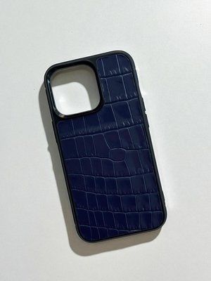 Чохол для iPhone з натуральної італійської шкіри (синій)  SO-007 фото