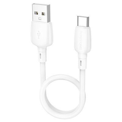 Кабель BOROFONE BX93 Super power 27W charging data cable Type-C(L=0.25M) White (6941991107795) 55611 фото