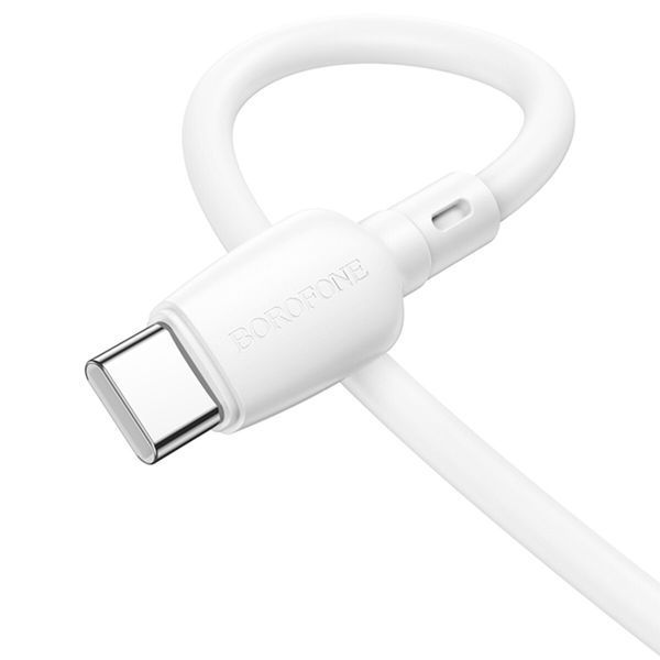 Кабель BOROFONE BX93 Super power 27W charging data cable Type-C(L=0.25M) White (6941991107795) 55611 фото