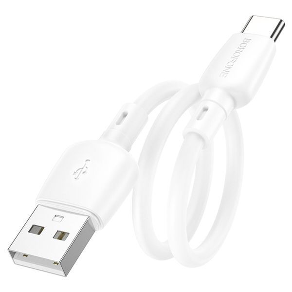 Кабель BOROFONE BX93 Super power 27W charging data cable Type-C(L=0.25M) White (6941991107795) 55611 фото