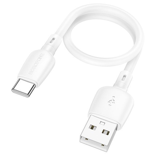 Кабель BOROFONE BX93 Super power 27W charging data cable Type-C(L=0.25M) White (6941991107795) 55611 фото
