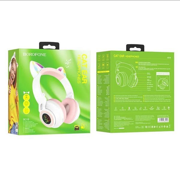 Бездротові навушники BOROFONE BO18 Cat ear BT headphones White (6974443384956) 16057 фото