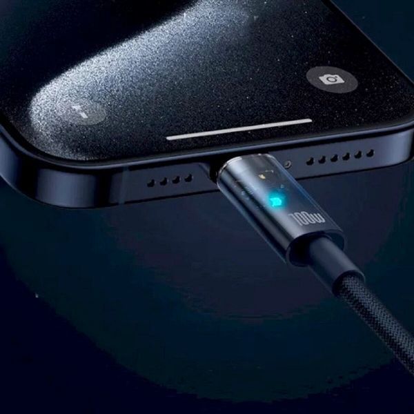 Кабель Baseus Explorer Charging Cable USB-C to USB-C 100W with Auto Shutdown 1m Deepsea Blue (P10319704321-00) 56918 фото