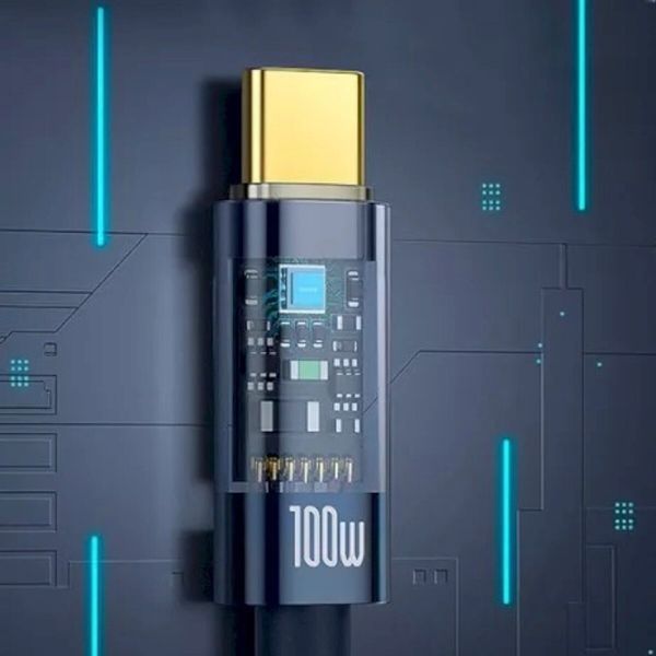 Кабель Baseus Explorer Charging Cable USB-C to USB-C 100W with Auto Shutdown 1m Deepsea Blue (P10319704321-00) 56918 фото