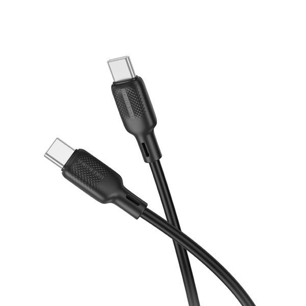 Кабель BOROFONE BX113 Lenny 60W silicone charging data cable C to C(L=1M) Black (6941991115455) 55593 фото