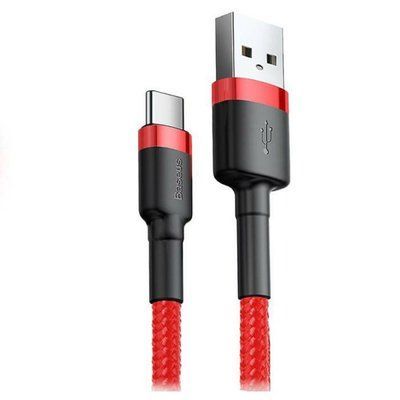 Кабель Baseus Cafule Cable USB For Type-C 3A 0.5m Red+Red (CATKLF-A09) 7704 фото