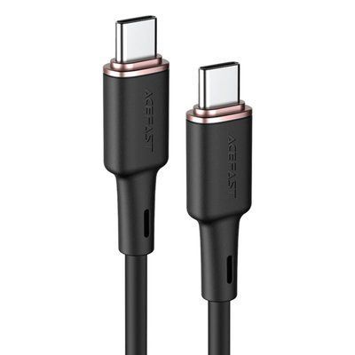Кабель ACEFAST C2-03 Type-C to Type-C 3A, 60W, 1.2m, silicone, zinc connectors, Black (AFC2-03B) 14691 фото